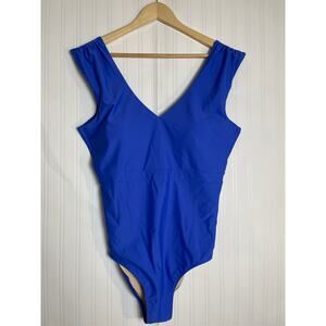 SummerSalt The Ruched Backflip One Piece Swimsuit Womens Size 18LT Blue NWT
